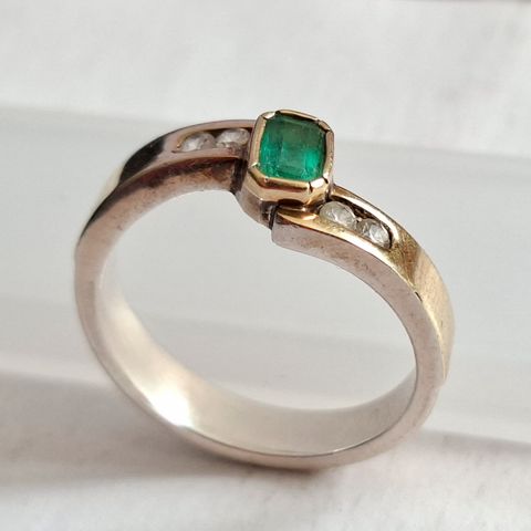 Anillo en Oro 18k y Plata Ley 925